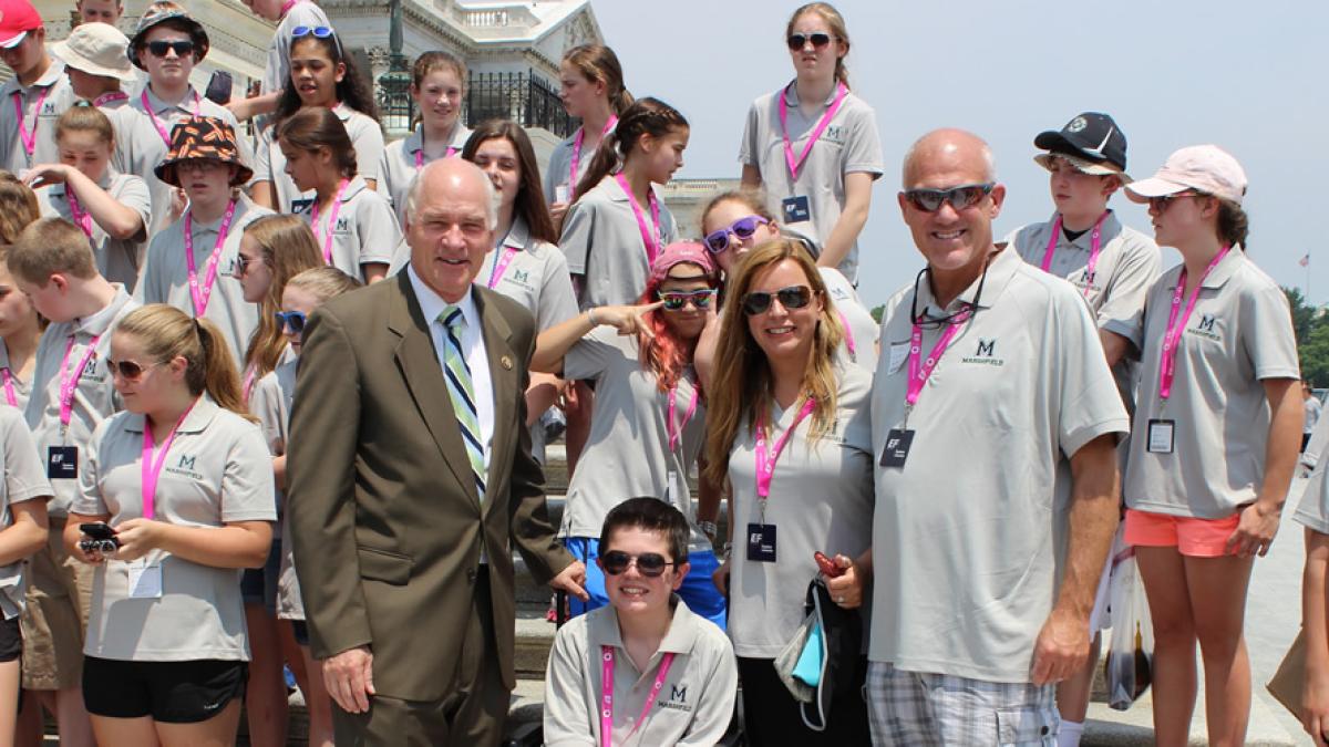 Congressman Keating with Students on the Capitol Steps
