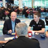 Bill meeting with interns.